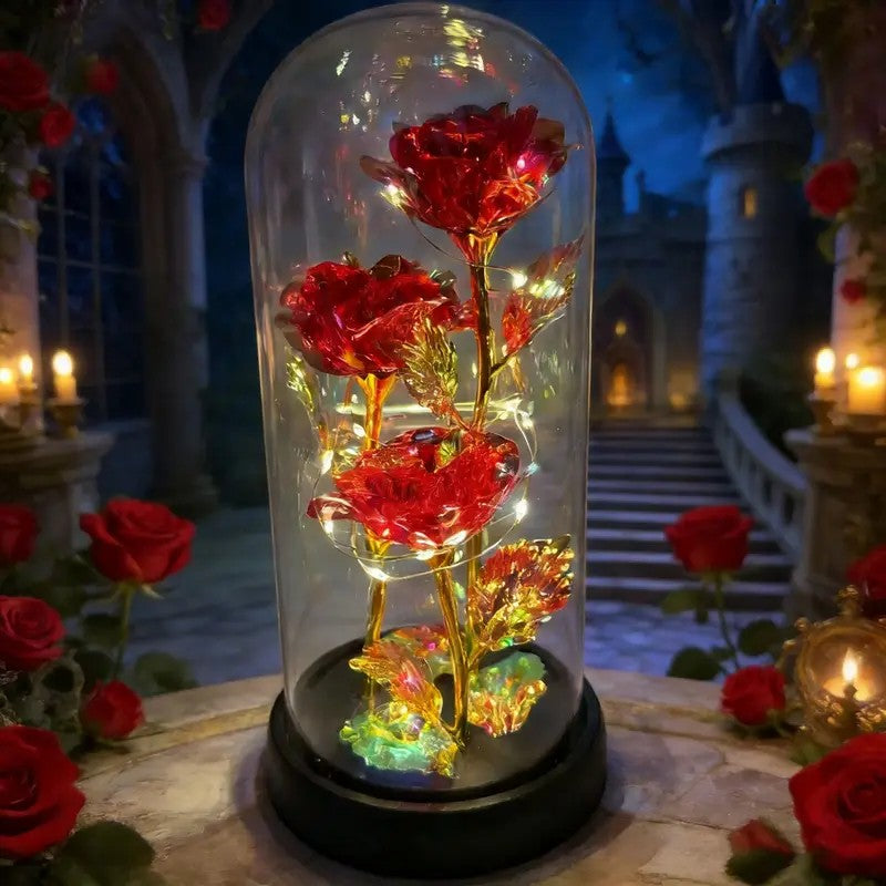 Romantic Illuminated Eternal Rose Display