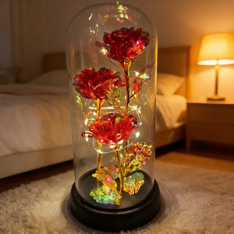 Romantic Illuminated Eternal Rose Display