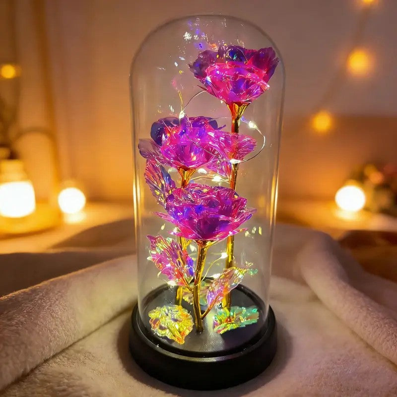 Romantic Illuminated Eternal Rose Display