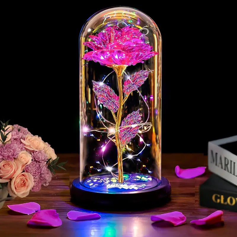 Romantic Illuminated Eternal Rose Display