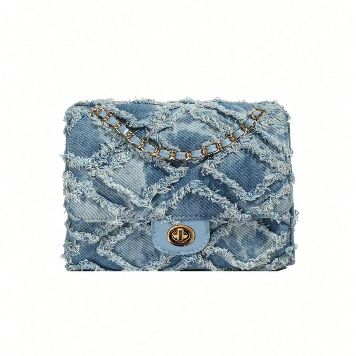 Chic Denim Chain Crossbody Bag