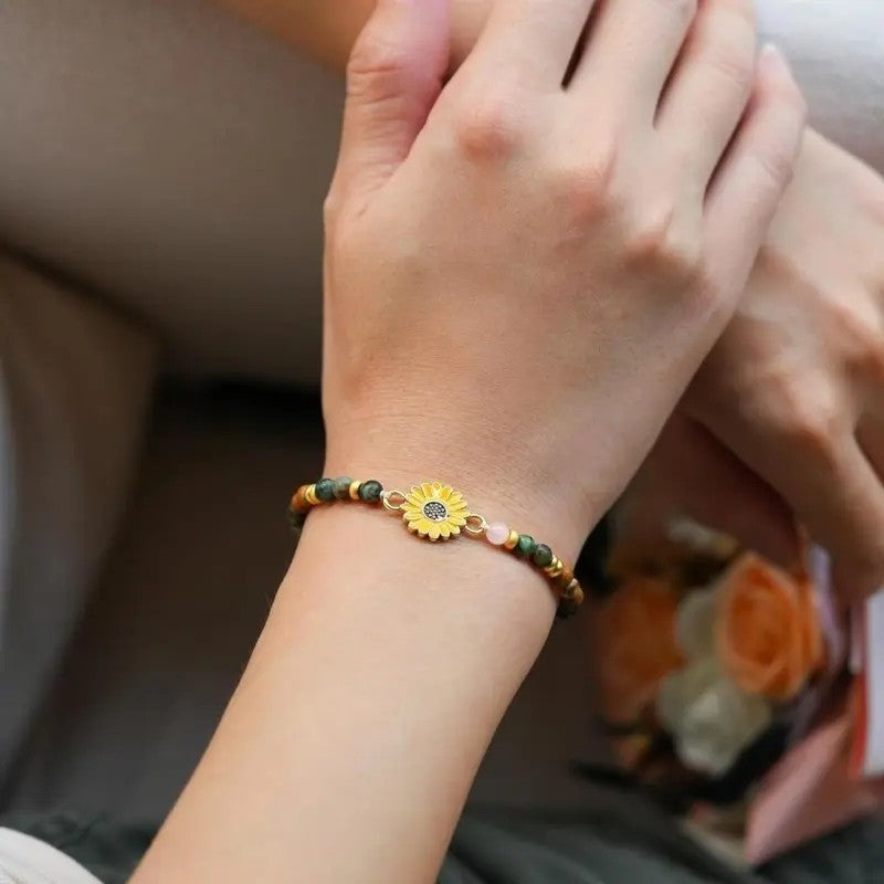 Boho Sunflower Bead Bracelet