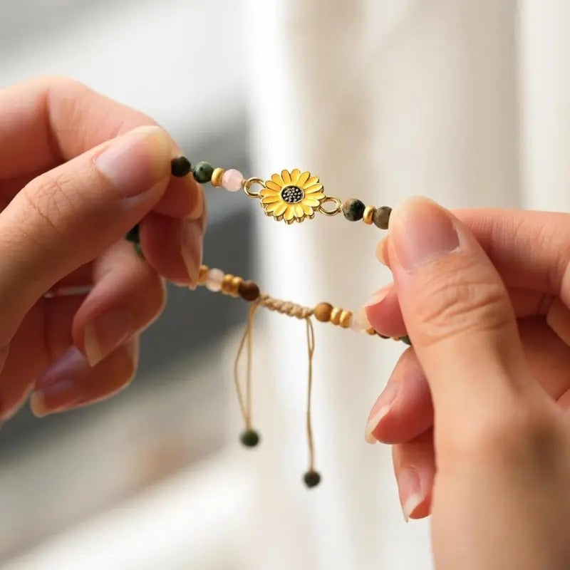 Boho Sunflower Bead Bracelet