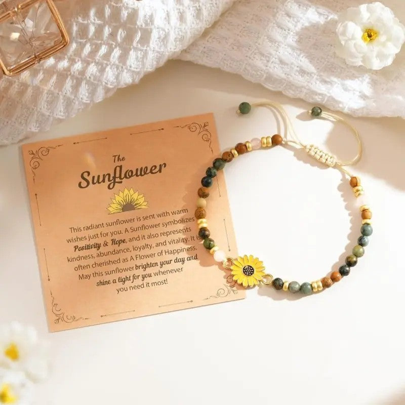 Boho Sunflower Bead Bracelet