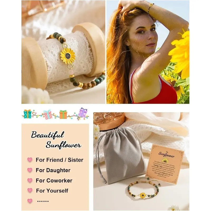 Boho Sunflower Bead Bracelet