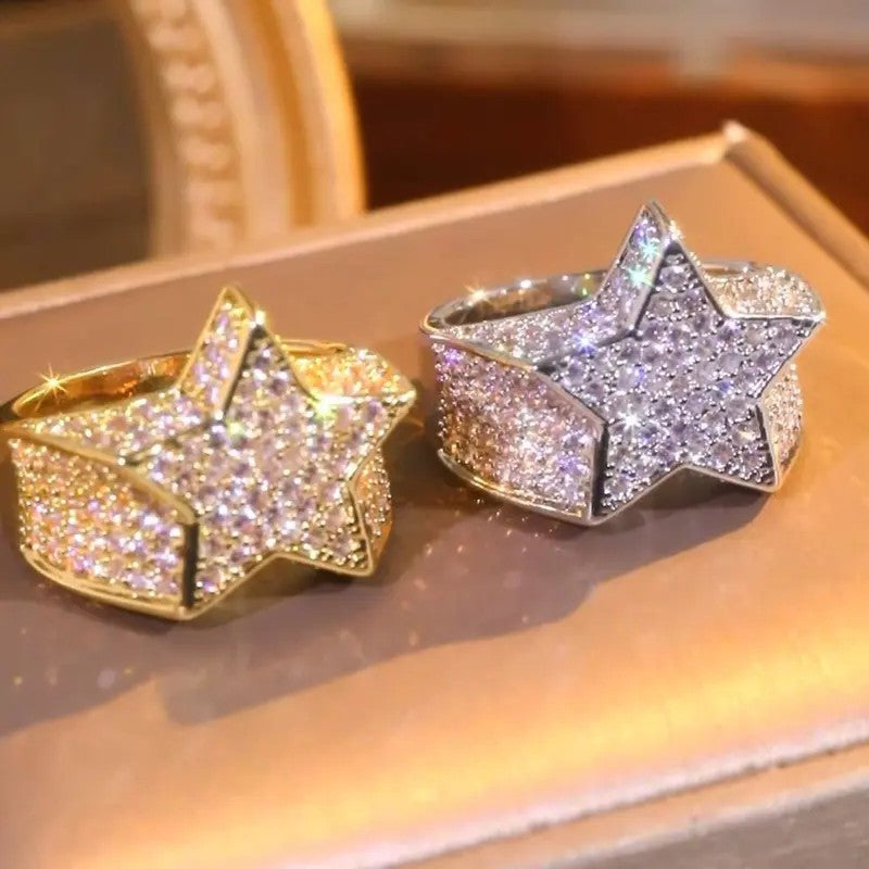 18k Bold Pave Star Statement Ring