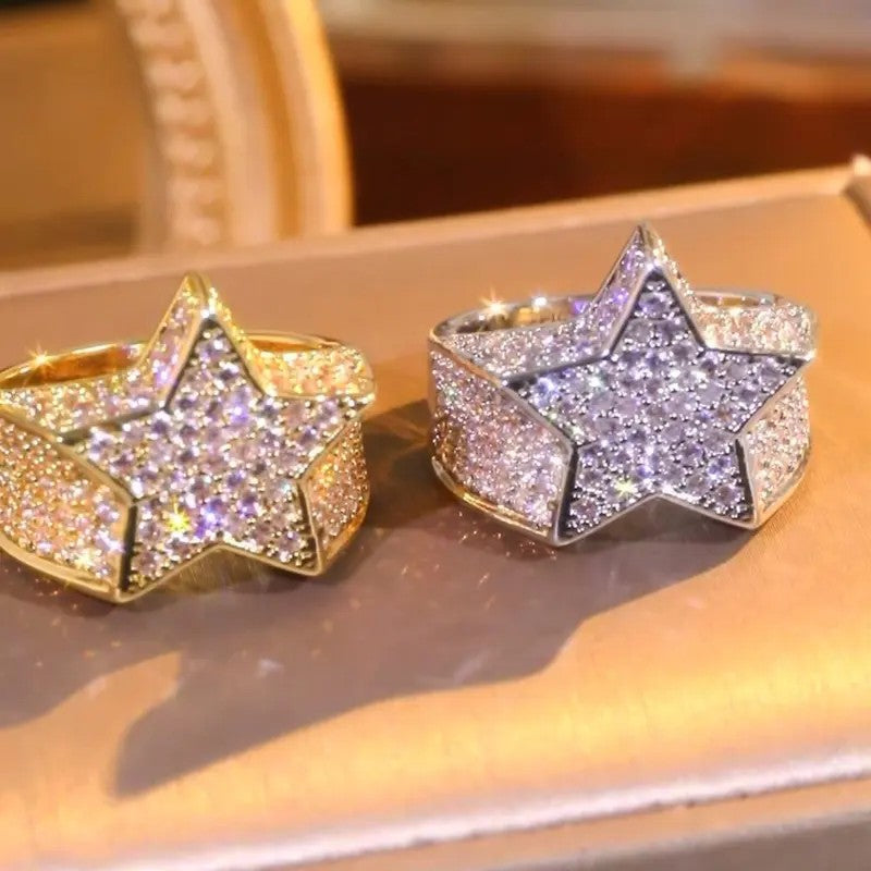 18k Bold Pave Star Statement Ring