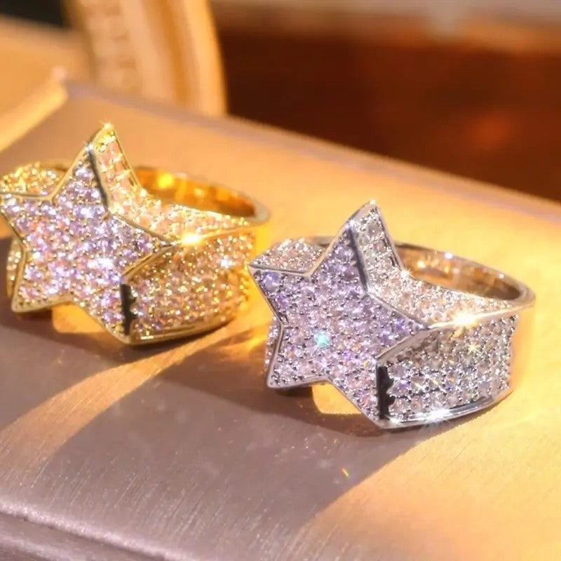 18k Bold Pave Star Statement Ring