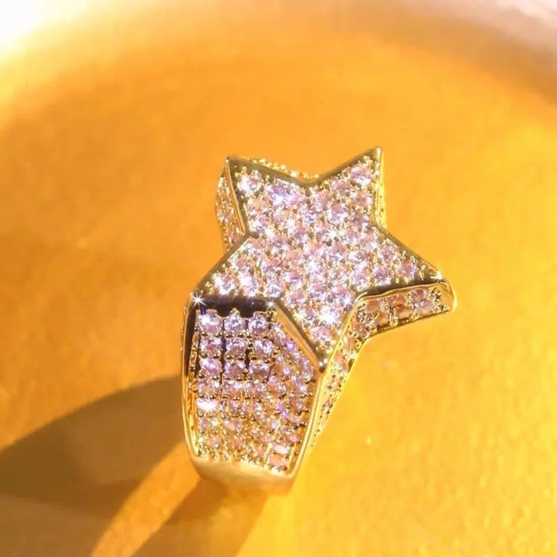 18k Bold Pave Star Statement Ring