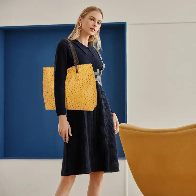 Chic Ostrich Texture Tote Bag