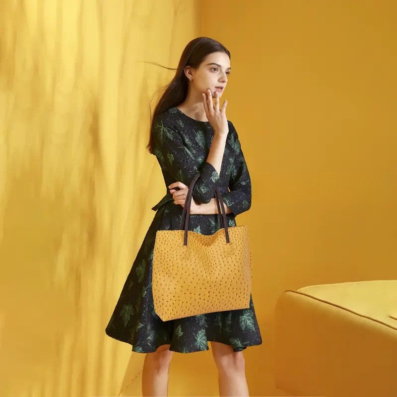 Chic Ostrich Texture Tote Bag