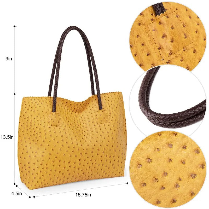 Chic Ostrich Texture Tote Bag