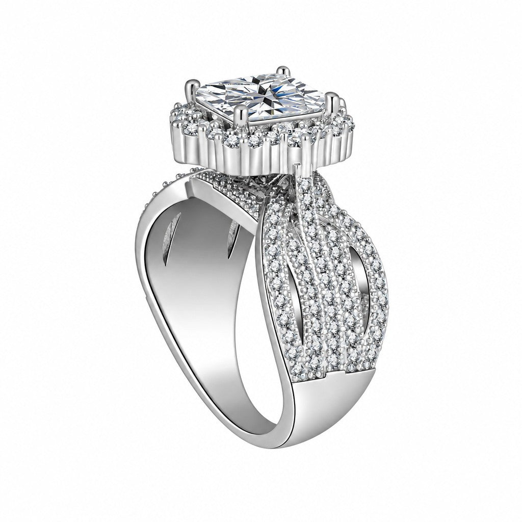 Classy Radiant Cut Split Shank Ring
