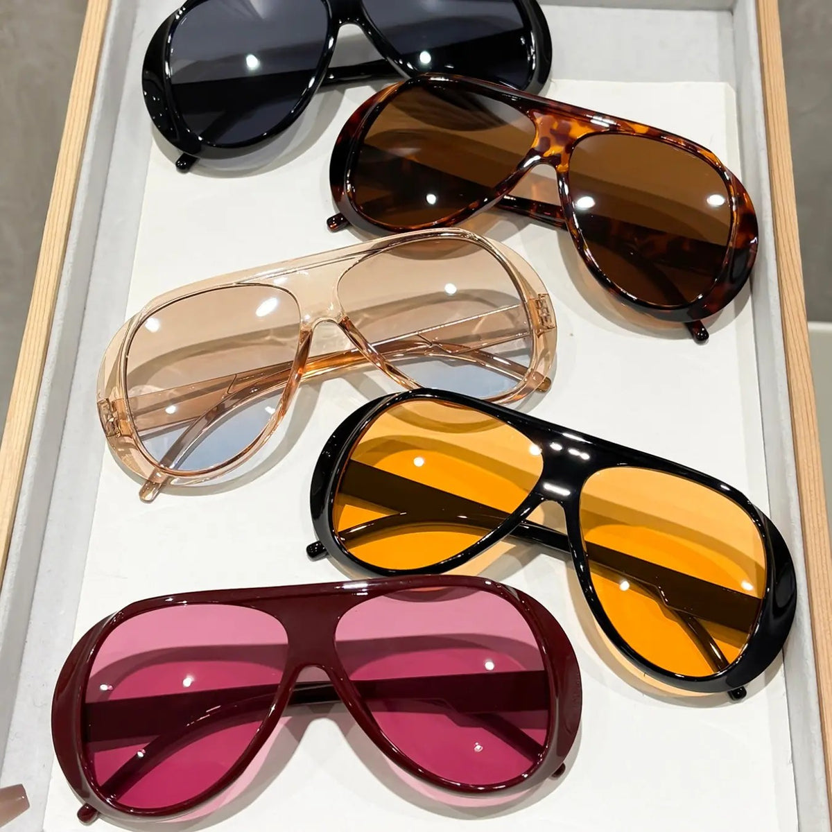 5pc Classy Mixed Oversized Sunglasses Set