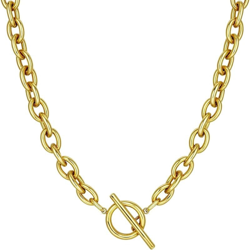 Classy Chunky Paperclip Toggle Necklace