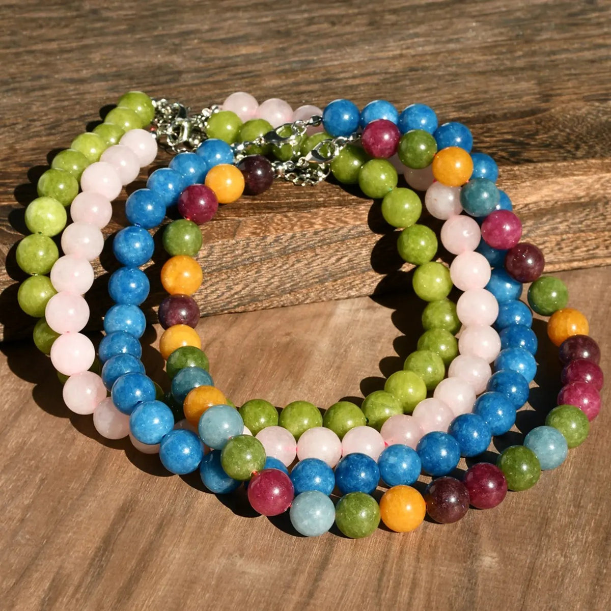 Dainty Peridot Stone Beaded Choker Necklace