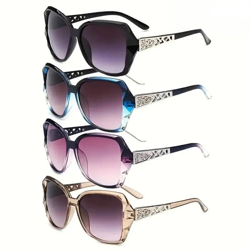 4pc Classy Retro Square Sunglasses Set