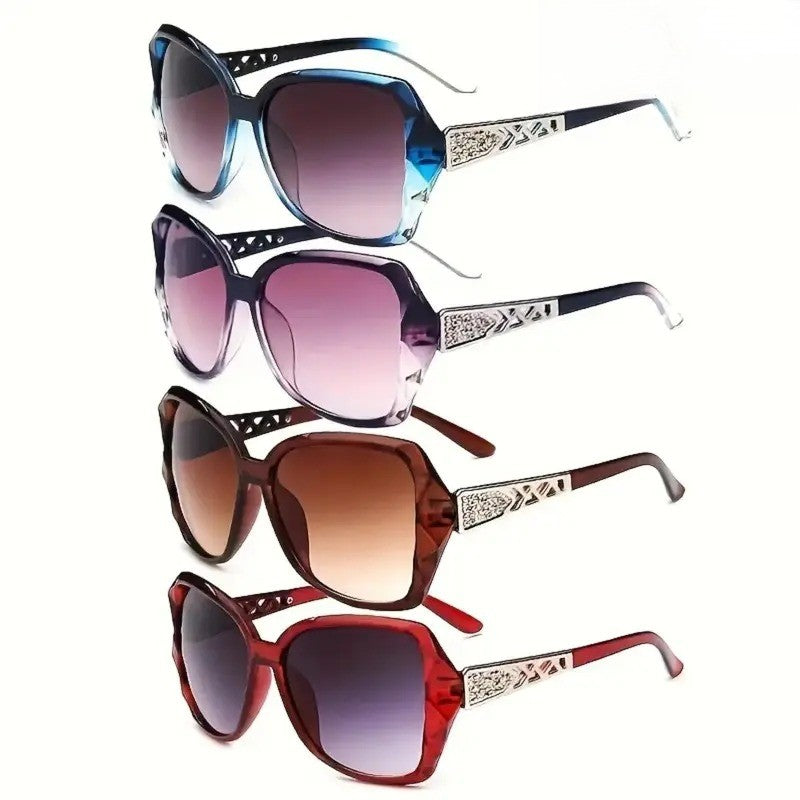 4pc Classy Retro Square Sunglasses Set