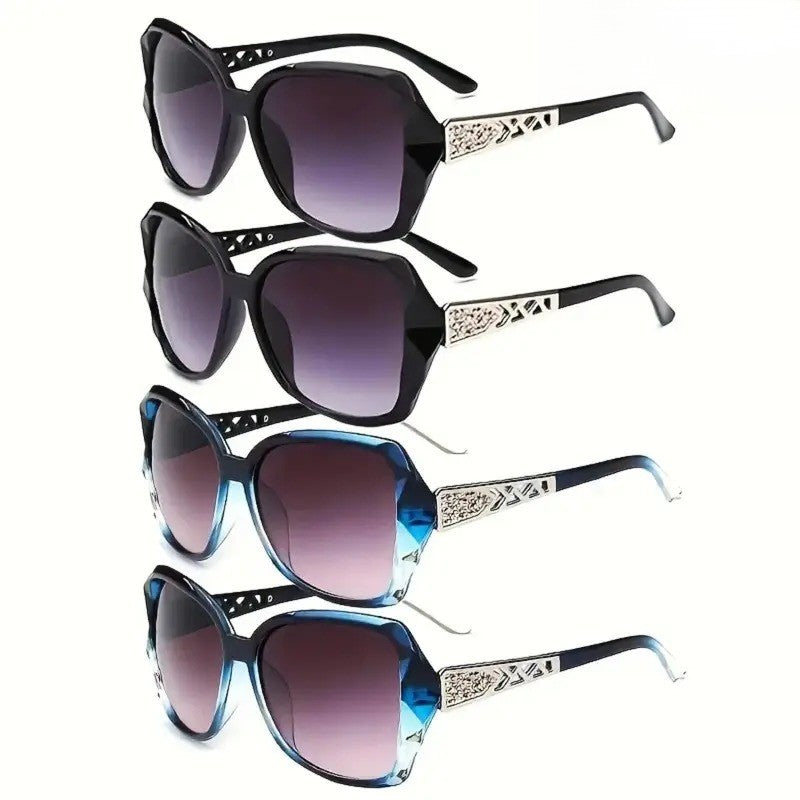 4pc Classy Retro Square Sunglasses Set