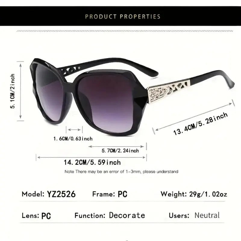 4pc Classy Retro Square Sunglasses Set