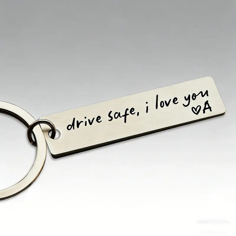 Romantic Drive Safe Rectangular Keychain