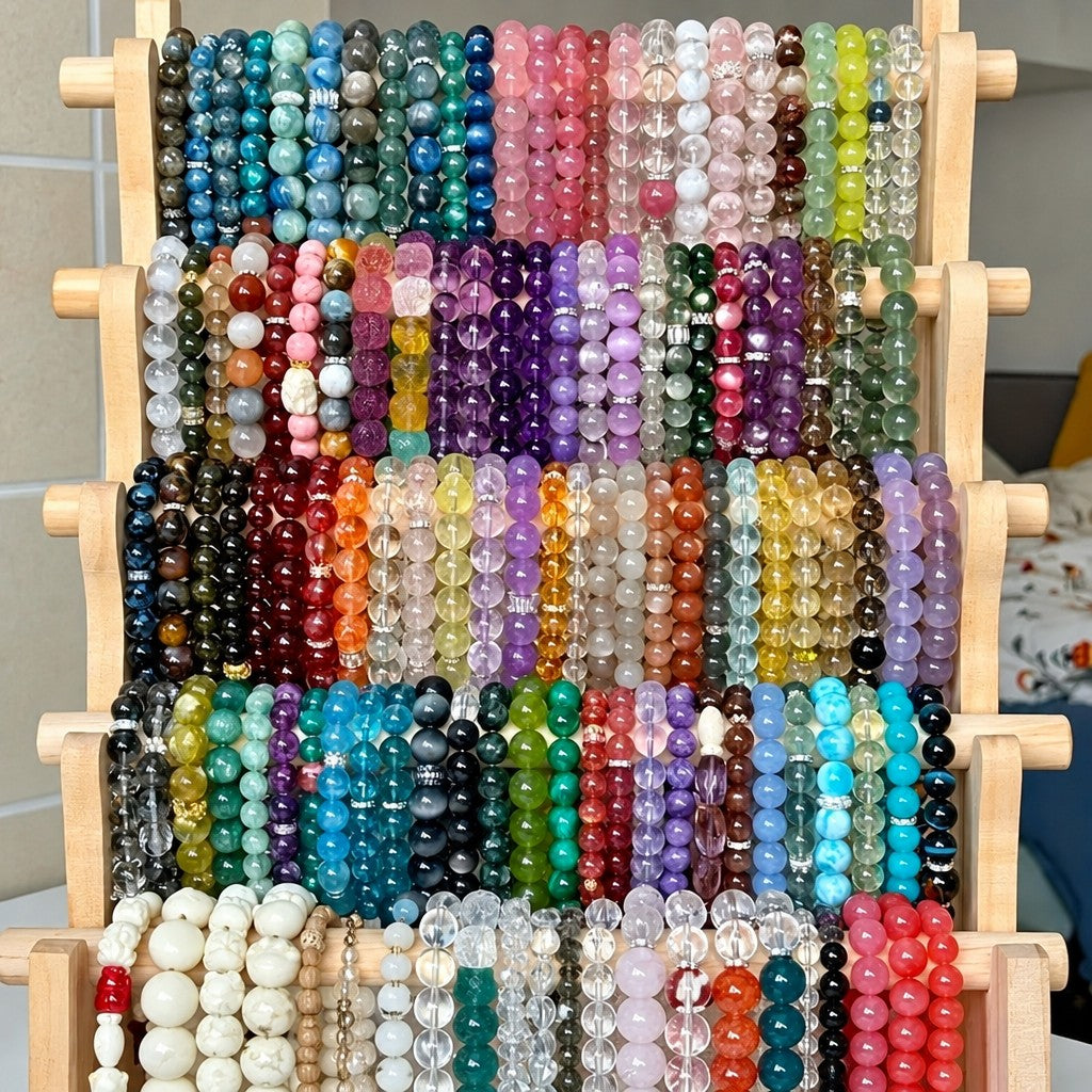 35pc Boho Multicolor Glass Bead Bracelet Set