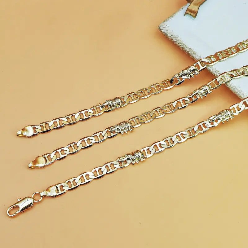 18k Retro Elephant Chain Link Bracelet