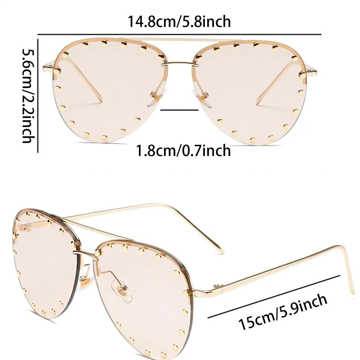 Classy Studded Aviator Sunglasses