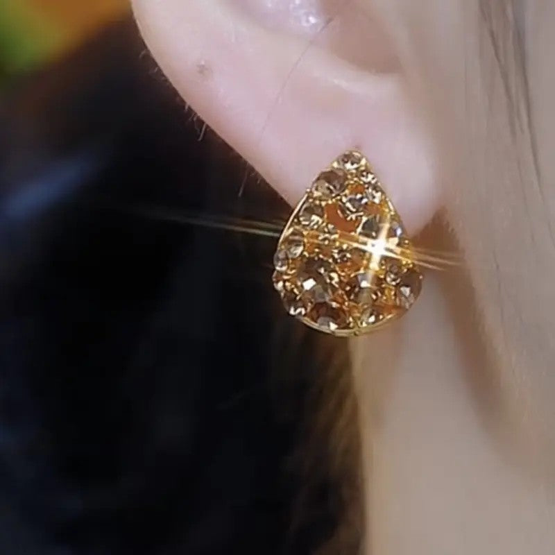 14k Classy Champagne Teardrop Earrings