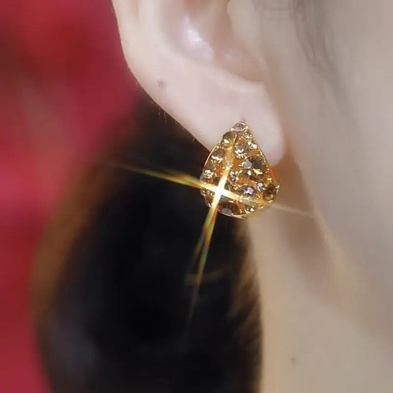 14k Classy Champagne Teardrop Earrings