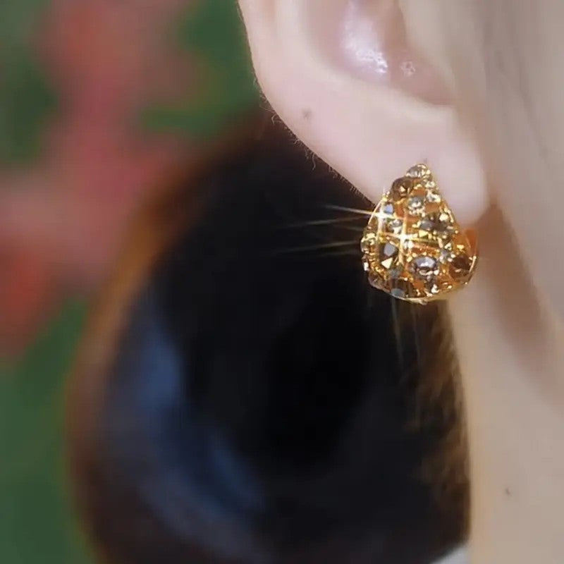 14k Classy Champagne Teardrop Earrings
