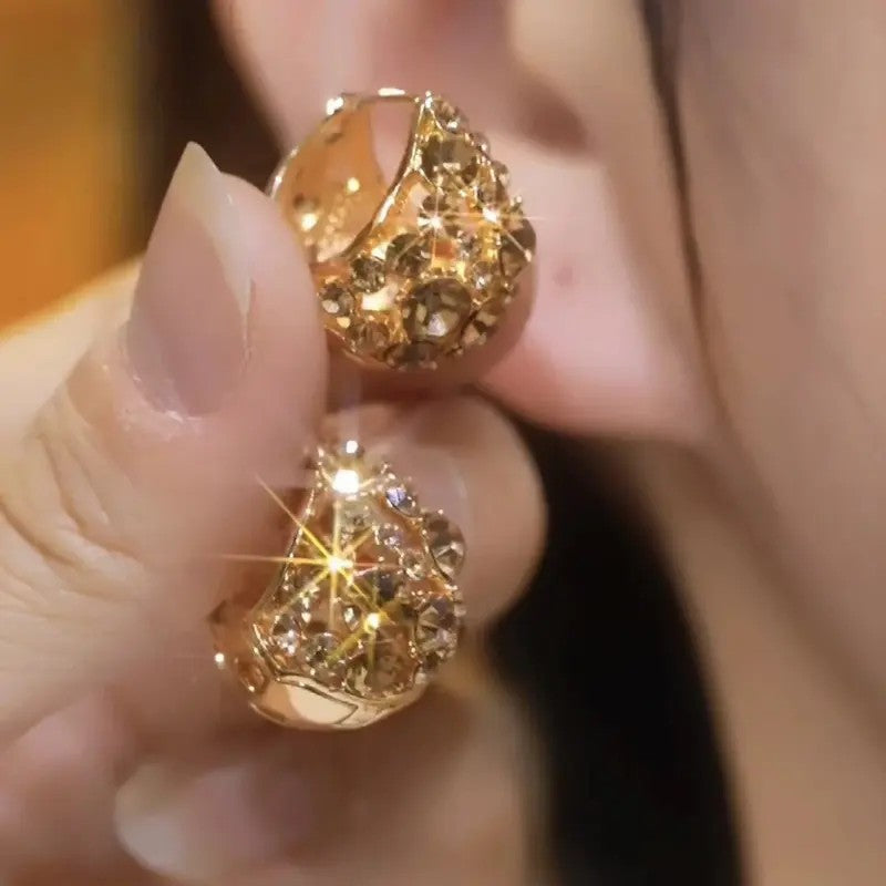 14k Classy Champagne Teardrop Earrings
