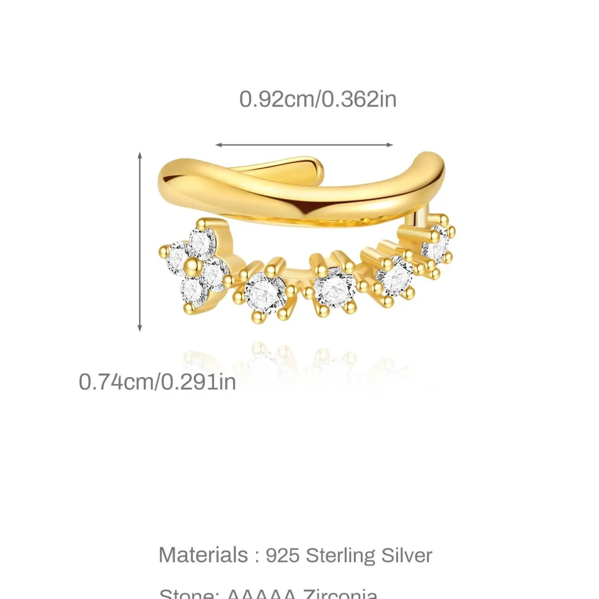 S925 Dainty Floral Ear Cuff