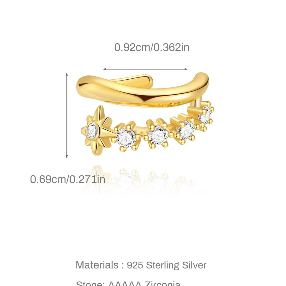 S925 Dainty Floral Ear Cuff
