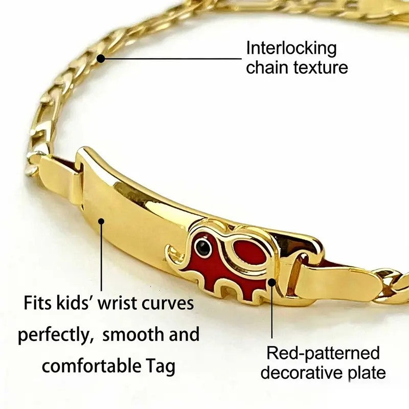 Classy Red Elephant Charm Bracelet
