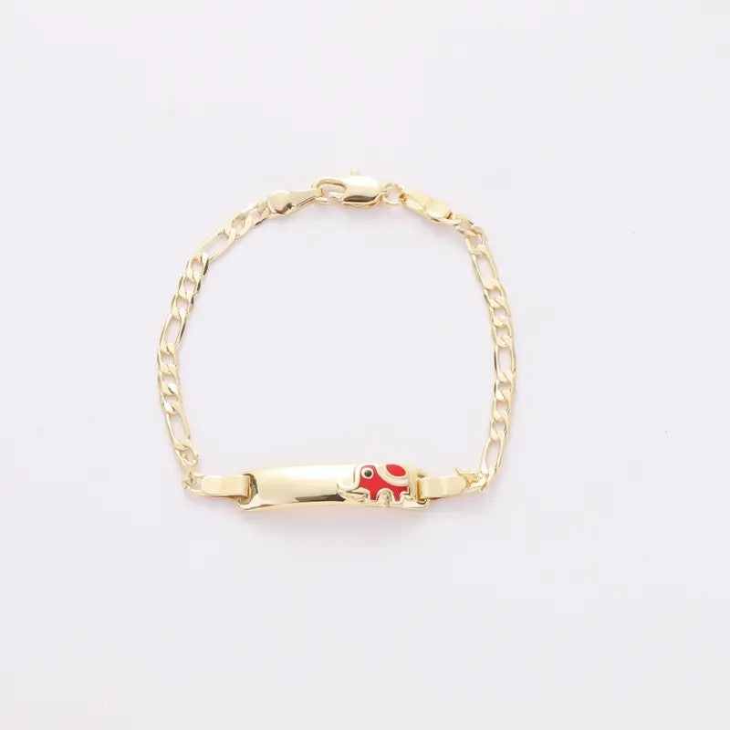 Classy Red Elephant Charm Bracelet