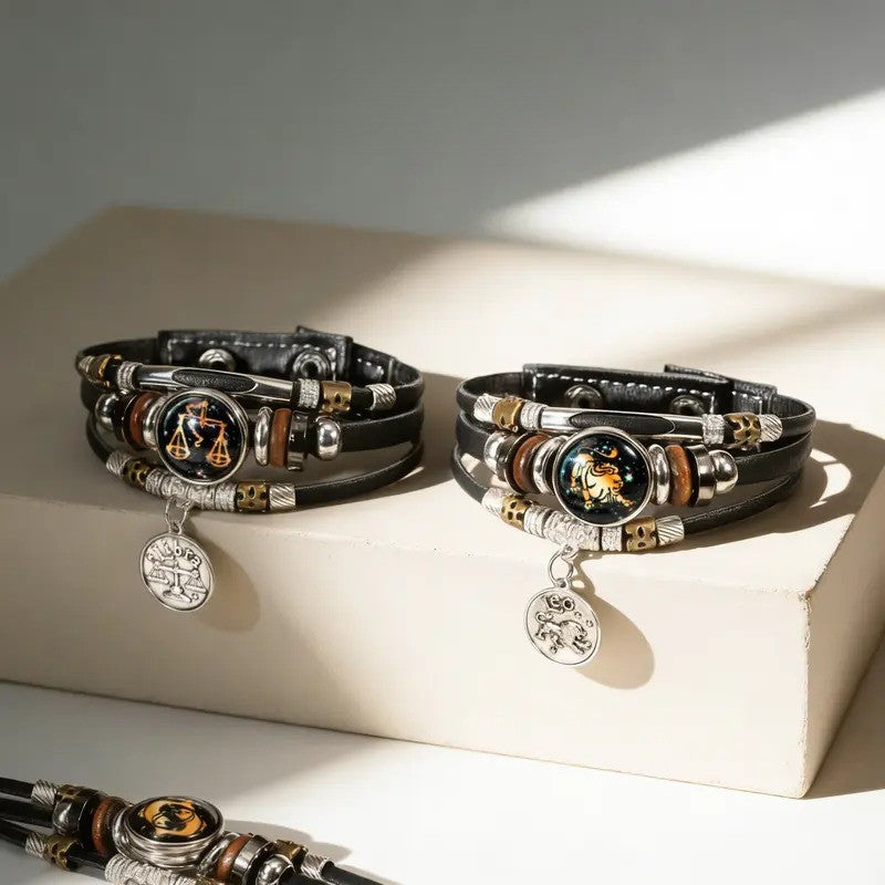 Boho Leo Zodiac Leather Bracelet