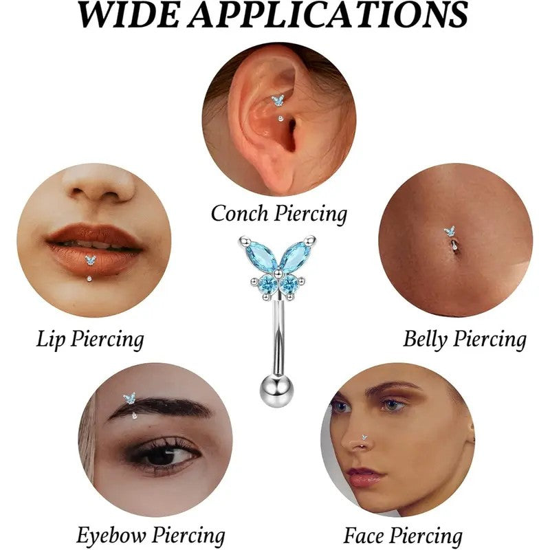 12pc Dainty CZ Curved Barbell Set