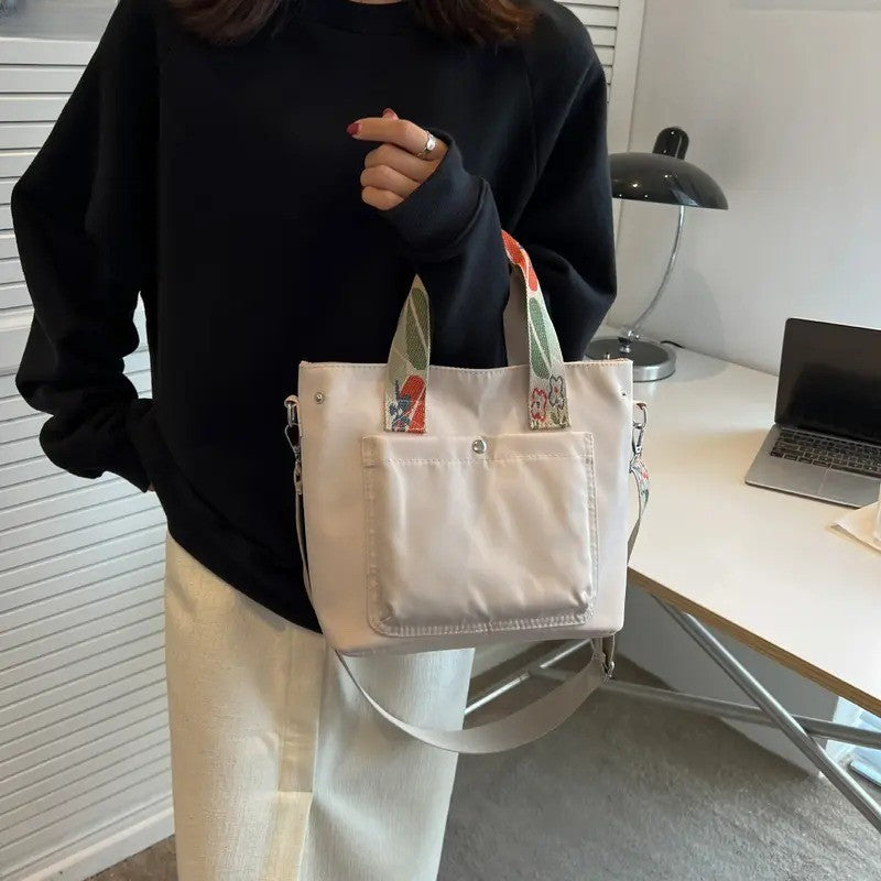 Casual Floral Nylon Tote Bag