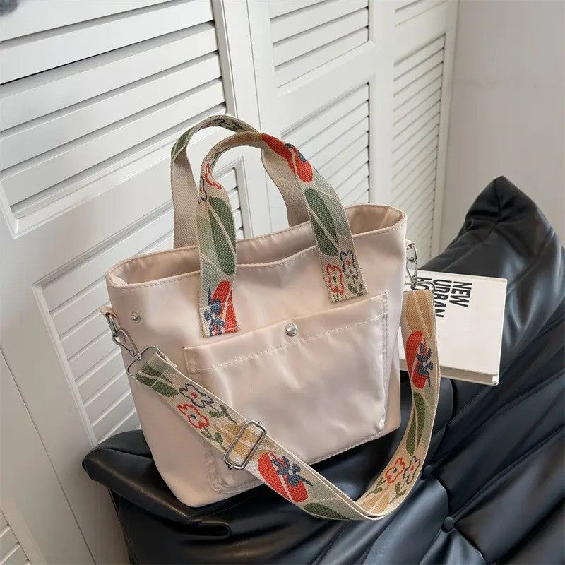 Casual Floral Nylon Tote Bag