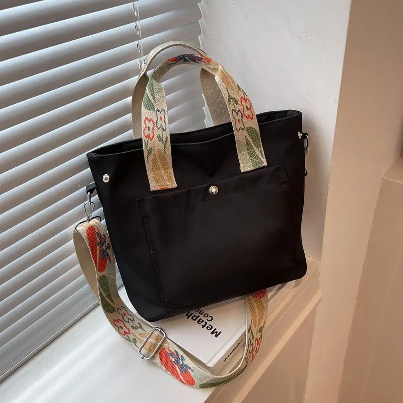 Casual Floral Nylon Tote Bag