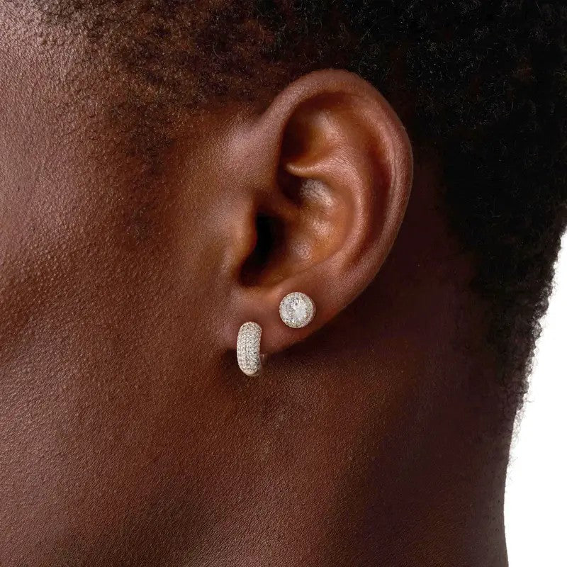 4pc Classy Zirconia Huggie & Stud Earring Set