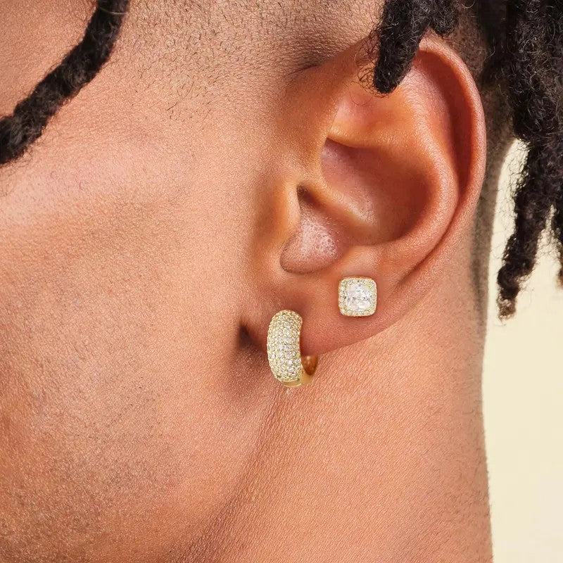 4pc Classy Zirconia Huggie & Stud Earring Set