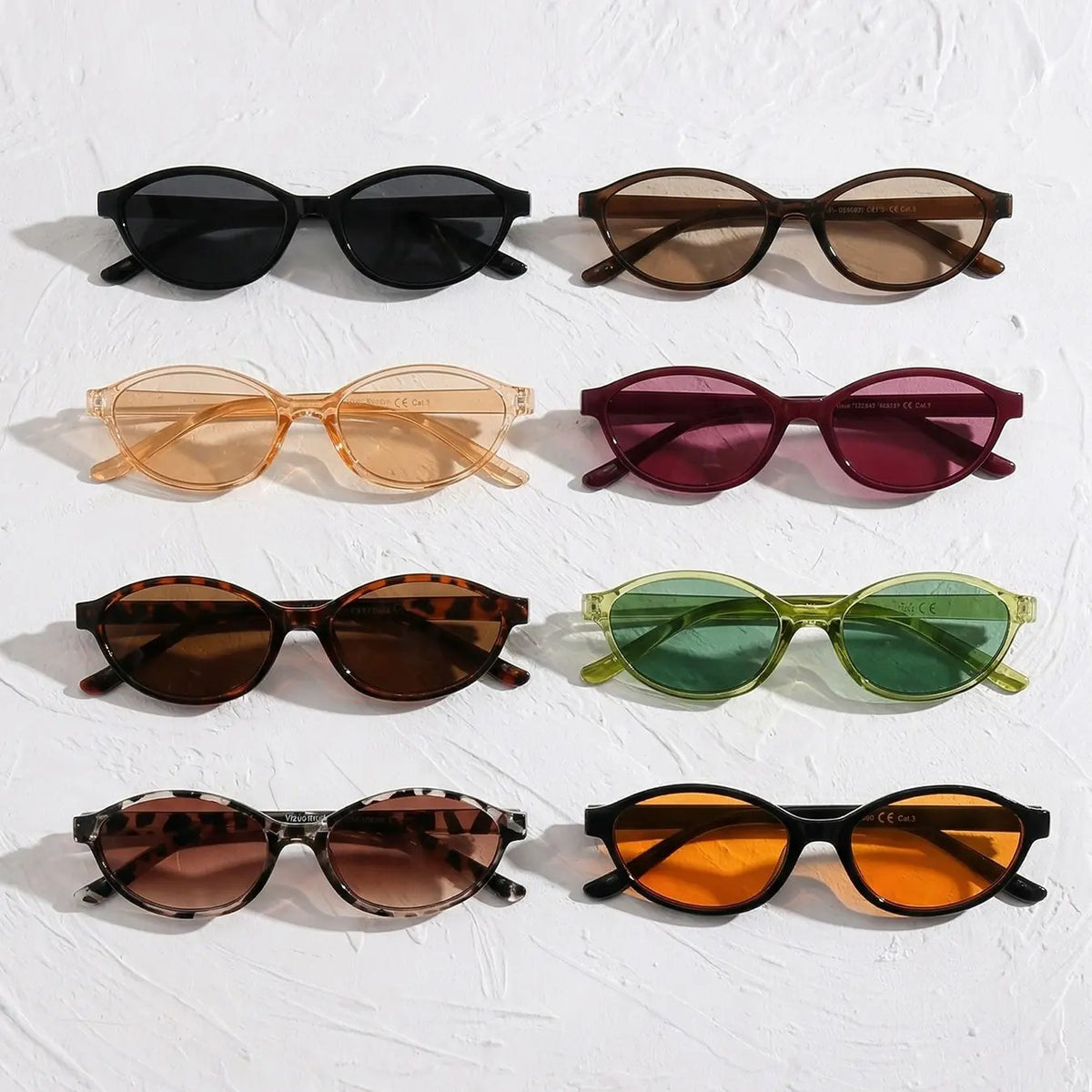 8pc Classy Multicolor Oval Sunglasses Set