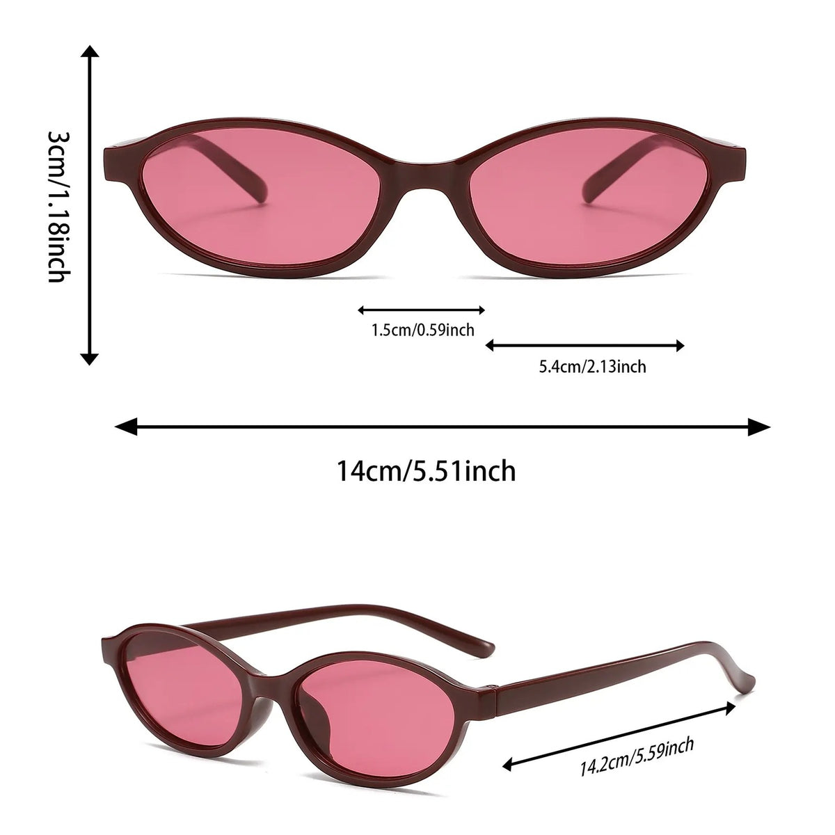 8pc Classy Multicolor Oval Sunglasses Set