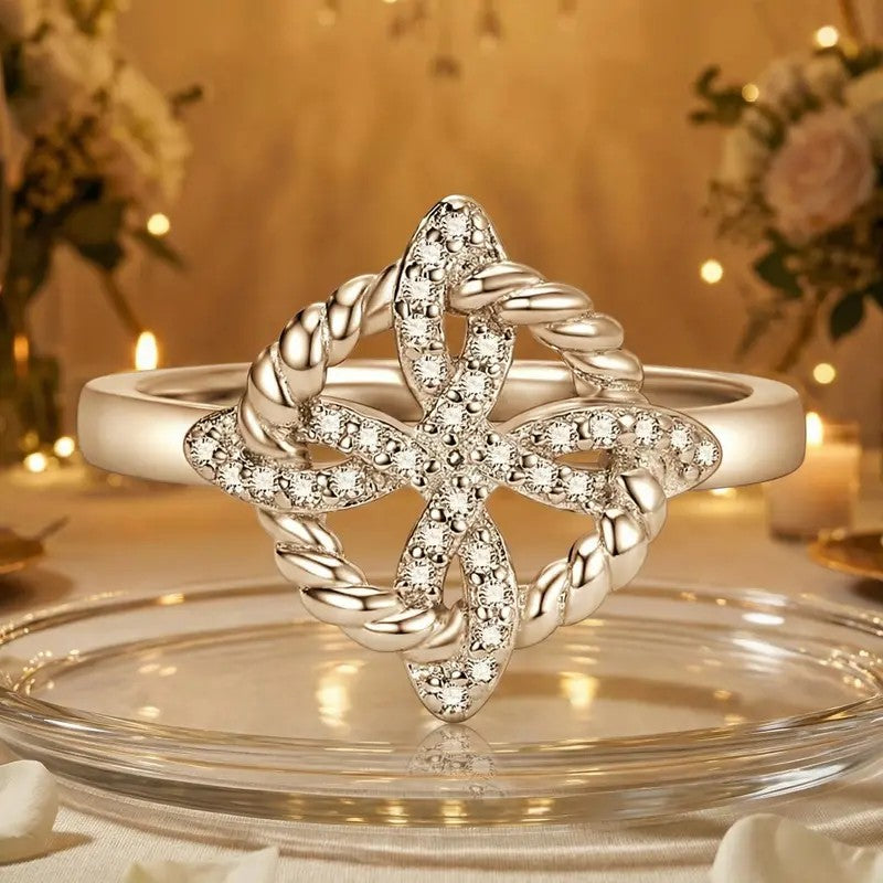 Elegant Woven Knot Ring