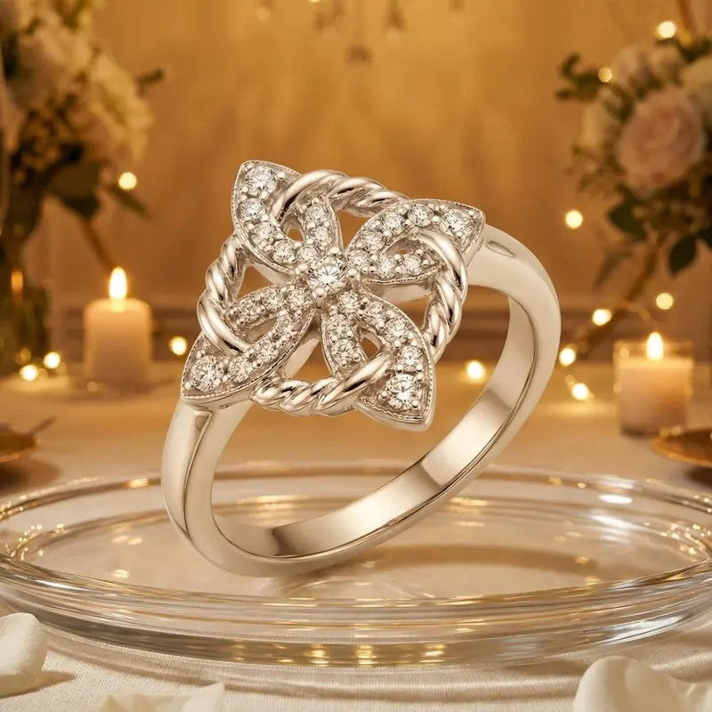 Elegant Woven Knot Ring