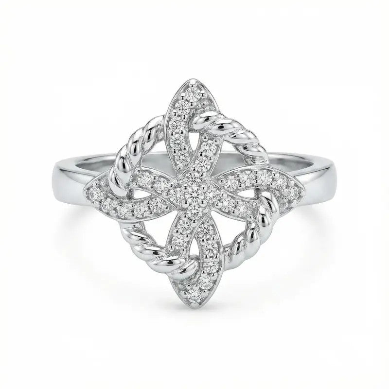 Elegant Woven Knot Ring