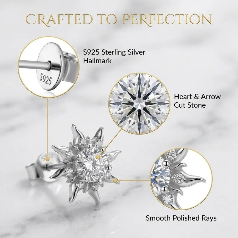 Classy Sunburst Stud Earrings