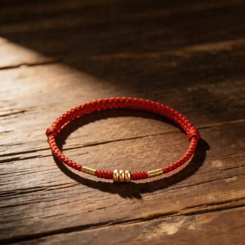Dainty Red Woven Bead Bracelet